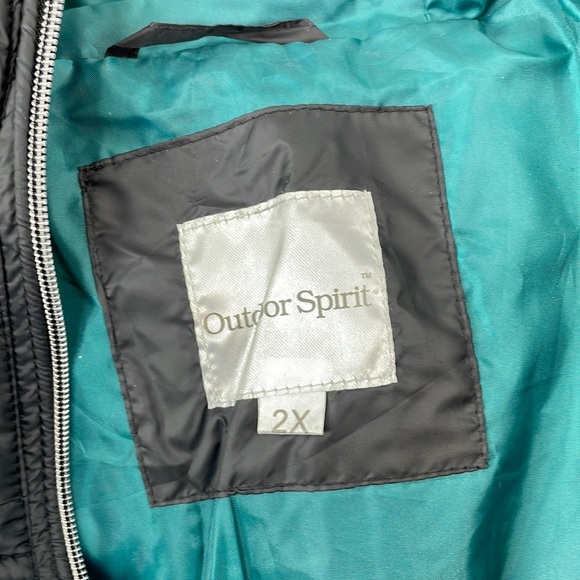 Outdoor Spirit Black Puffer Parka Jacket Coat Plus Size 2X - Picture 9 of 10